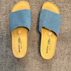 Marina Luna Blue Mules